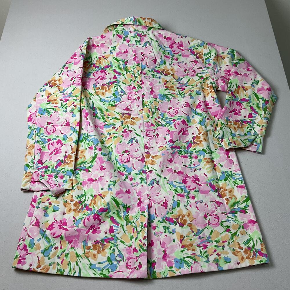 Free Assembly Floral collared Trench Coat Womens Large NWT - Picture 2 of 12
